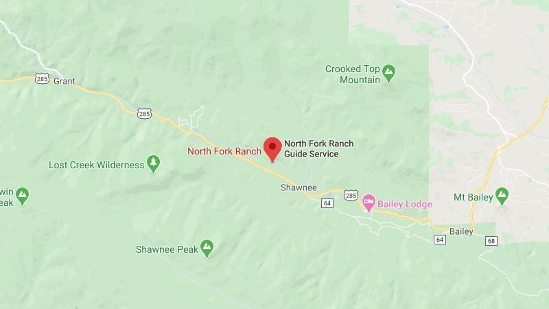 Map of North Fork Ranch and surrounding areas
