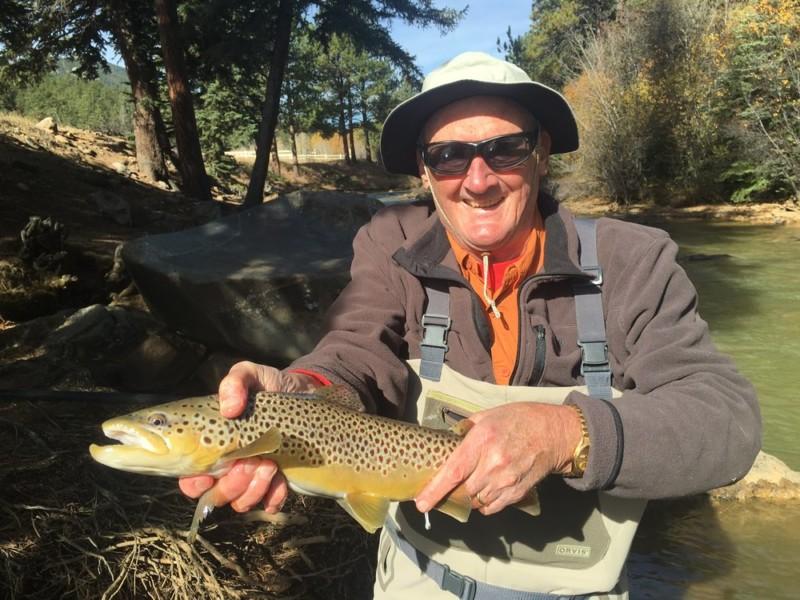 Beautiful Brown Trout caught on Private Water with North Fork Ranch Guide Service.