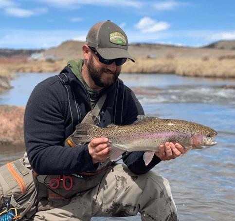 Large Rainbow Trout caught on the South Platte River famed Middle Fork during one of North Fork Ranch Guide Service’s famed Santa Maria Ranch Guided Fly Fishing Trips.