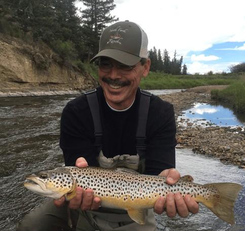 Large Brown Trout caught on the South Platte River famed Middle Fork during one of North Fork Ranch Guide Service’s famed Santa Maria Ranch Guided Fly Fishing Trips.