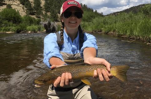 A spectacular Brown Trout caught on a Tarryall River Ranch Fly Fishing Trip with North Fork Ranch Guide Service, at the convergence of the Tarryall Creek and the South Platte River.